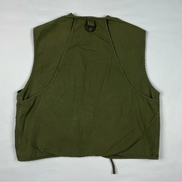 Vtg Woolrich Mens Utility Vest Sz Medium 90s Fishing Photography Olive Green C3 - Picture 2 of 8